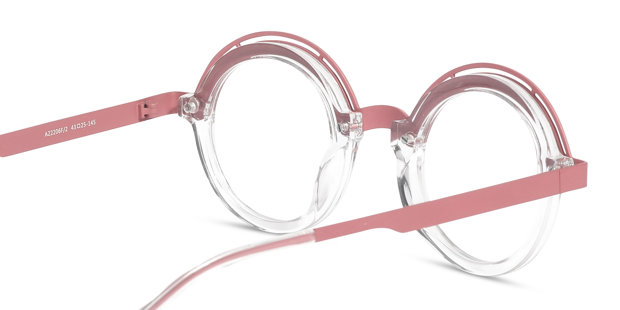 Crystal Clear Pink Round Eyeglasses 5