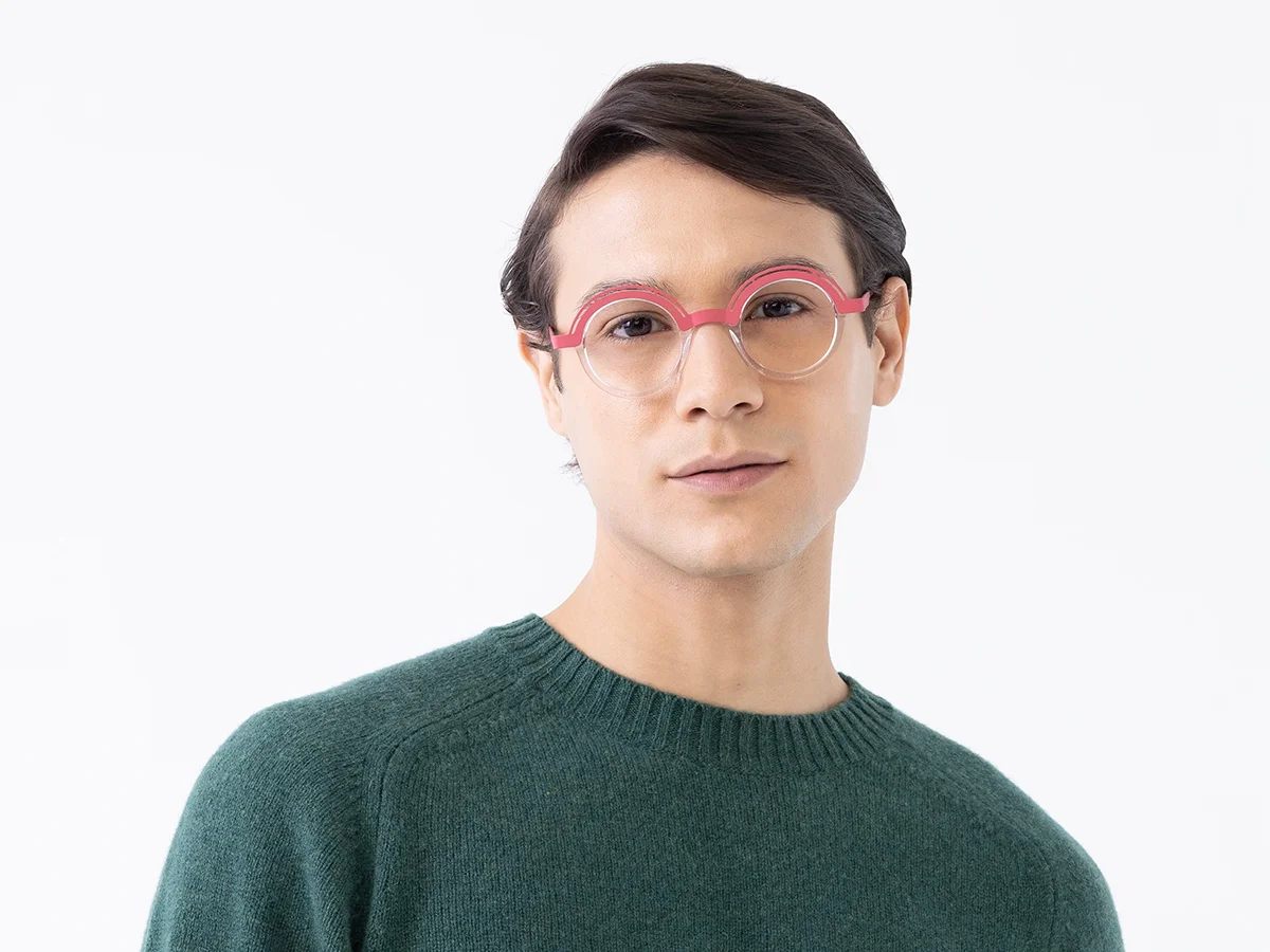 Crystal Clear Pink Round Eyeglasses 41