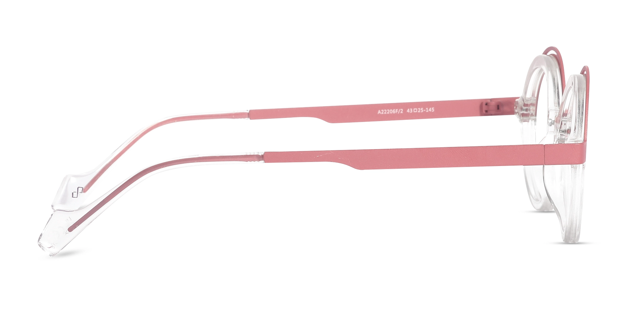 Crystal Clear Pink Round Eyeglasses 4