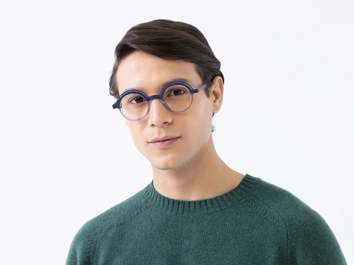 Crystal Clear Denim Blue Glasses 41