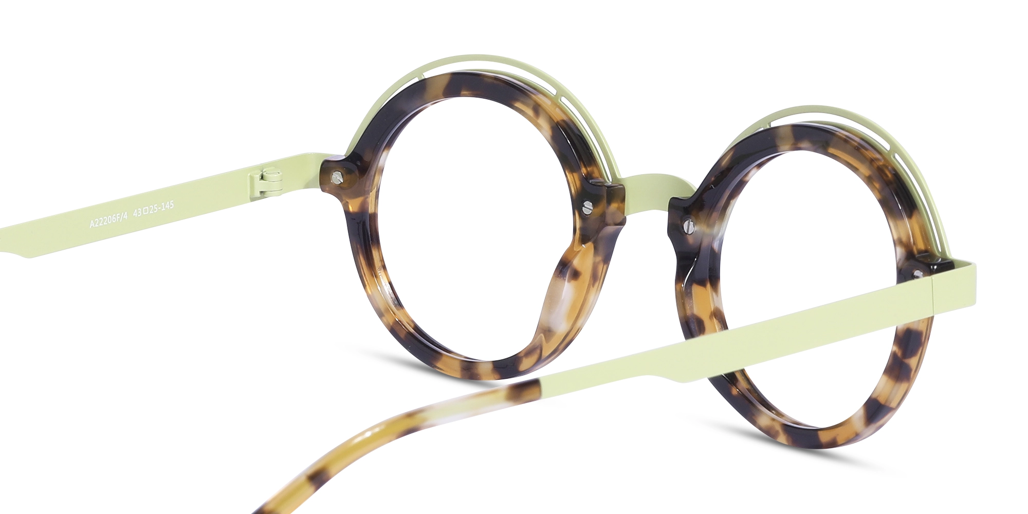 Pastel Green & Tortoise Round Glasses 5