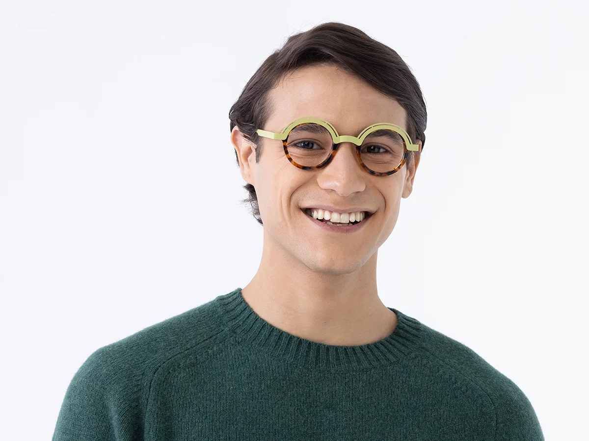 Pastel Green & Tortoise Round Glasses 41