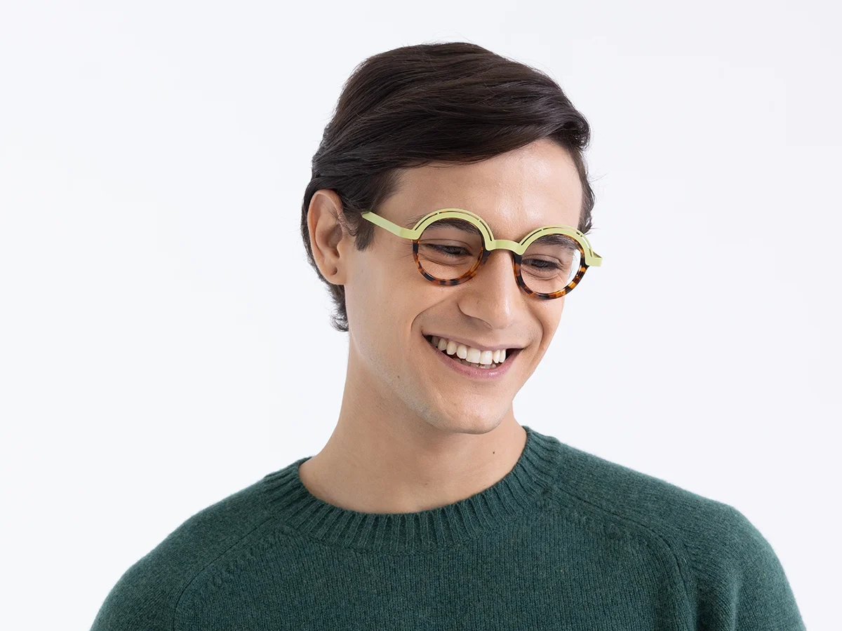 Pastel Green & Tortoise Round Glasses 43