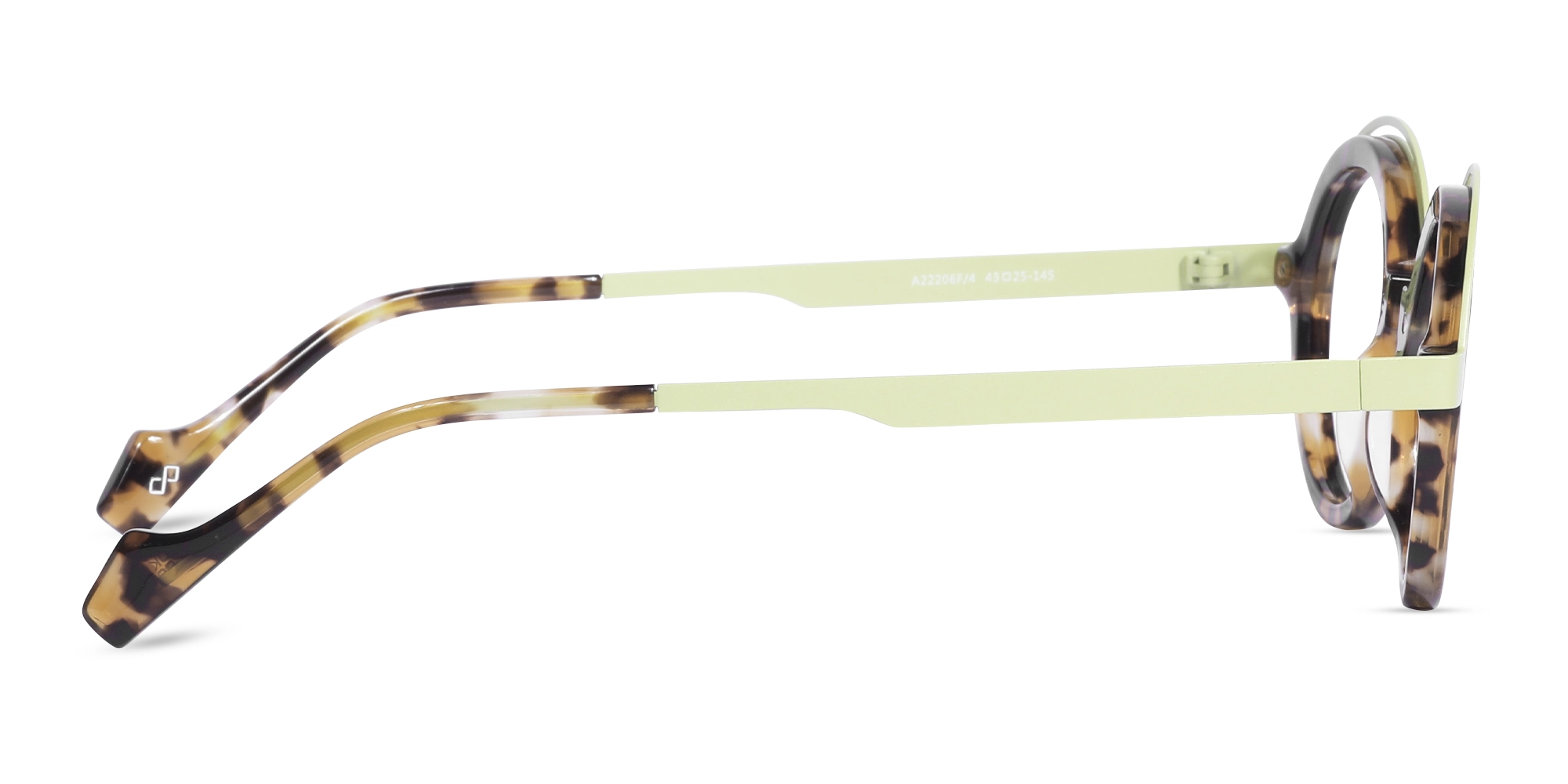 Pastel Green & Tortoise Round Glasses 4