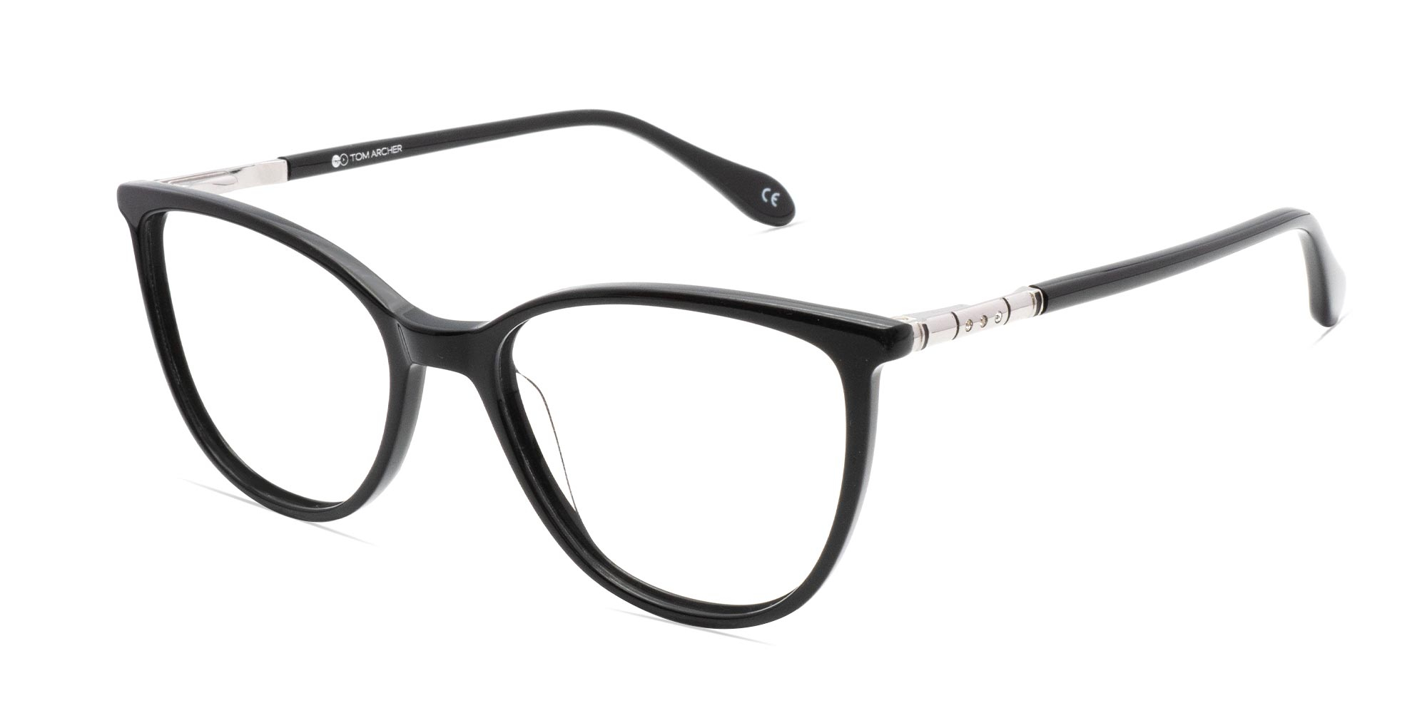 Black Round Cat Eye Glasses-3