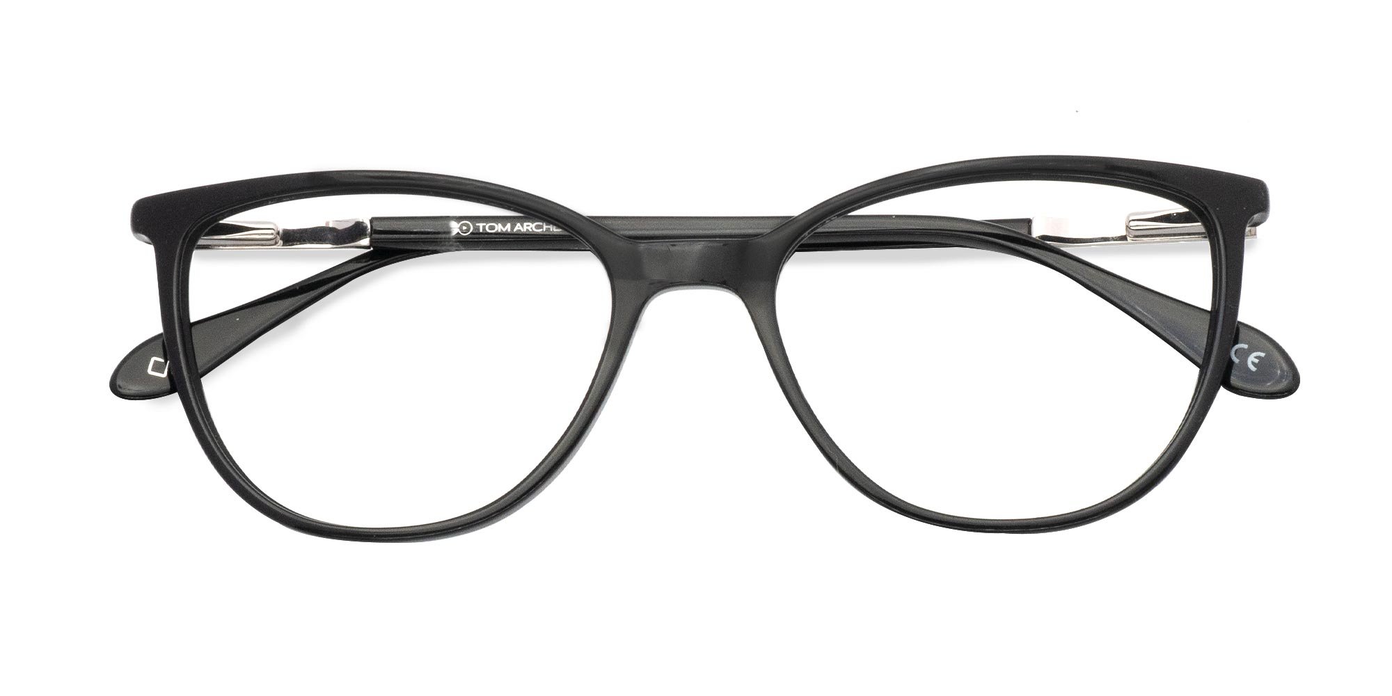 Black Round Cat Eye Glasses-6