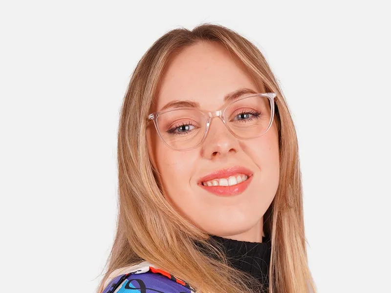 Clear Round Cat Eye Glasses-2