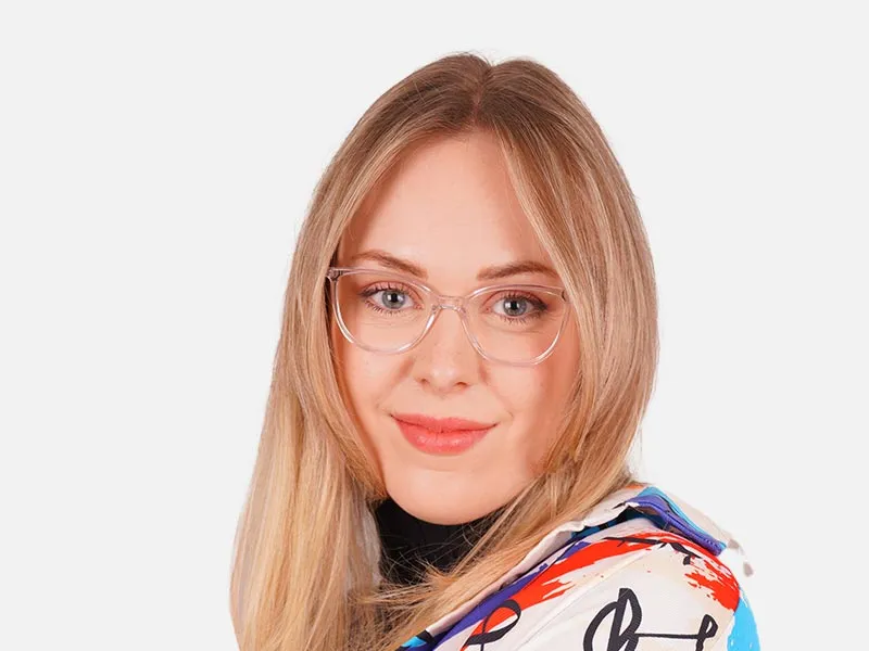 Clear Round Cat Eye Glasses-2