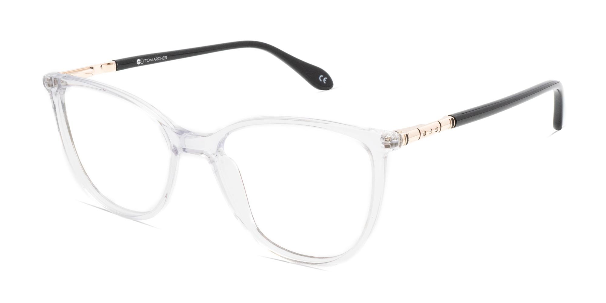 Clear Round Cat Eye Glasses-2