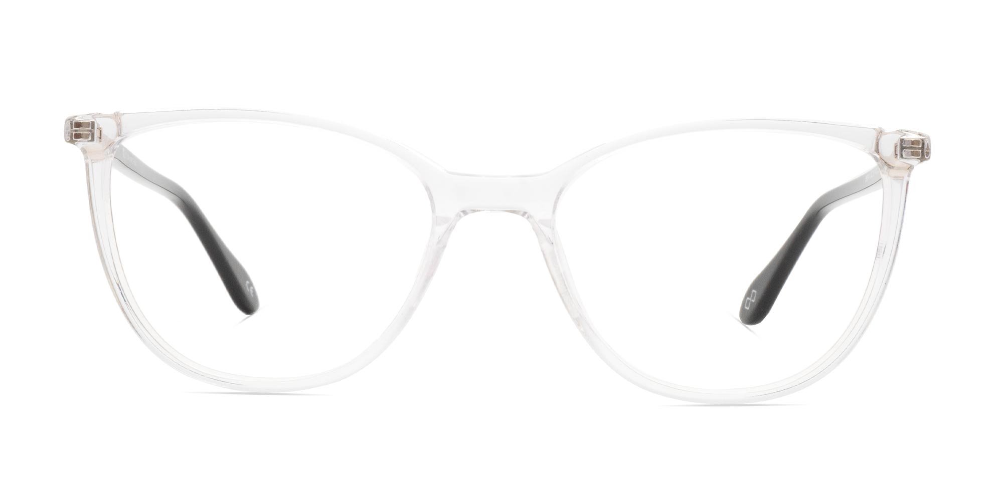 Clear Round Cat Eye Glasses-1