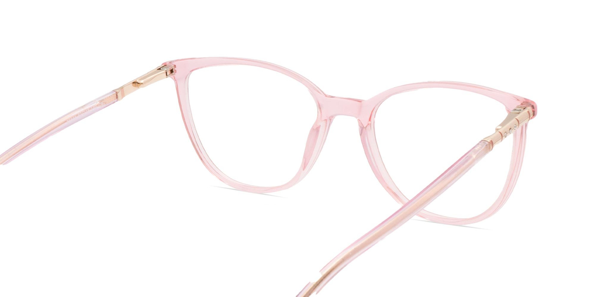 Clear Pink Cat Eye Glasses-5