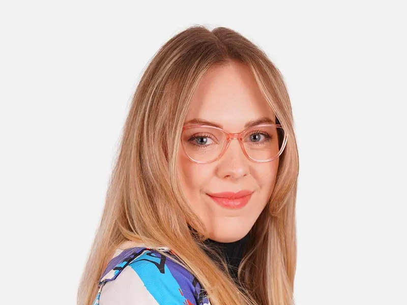 Clear Pink Cat Eye Glasses-2