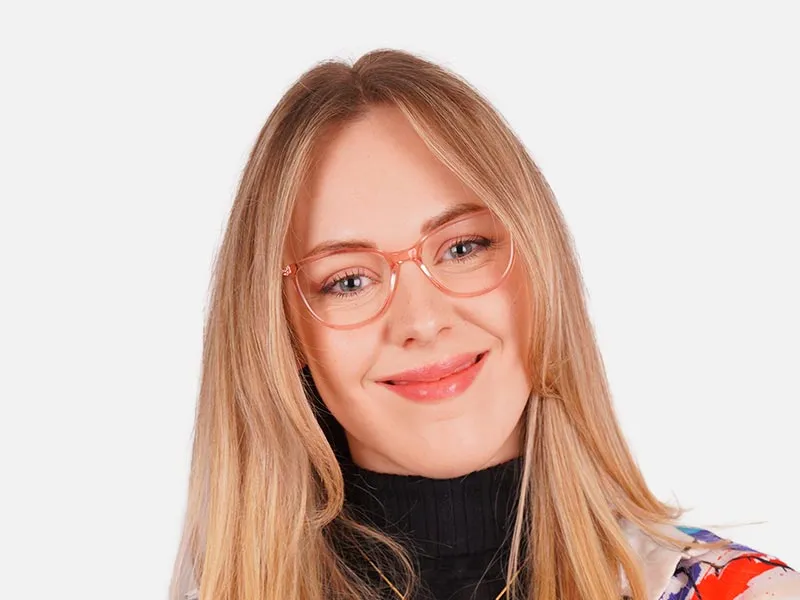 Clear Pink Cat Eye Glasses-2