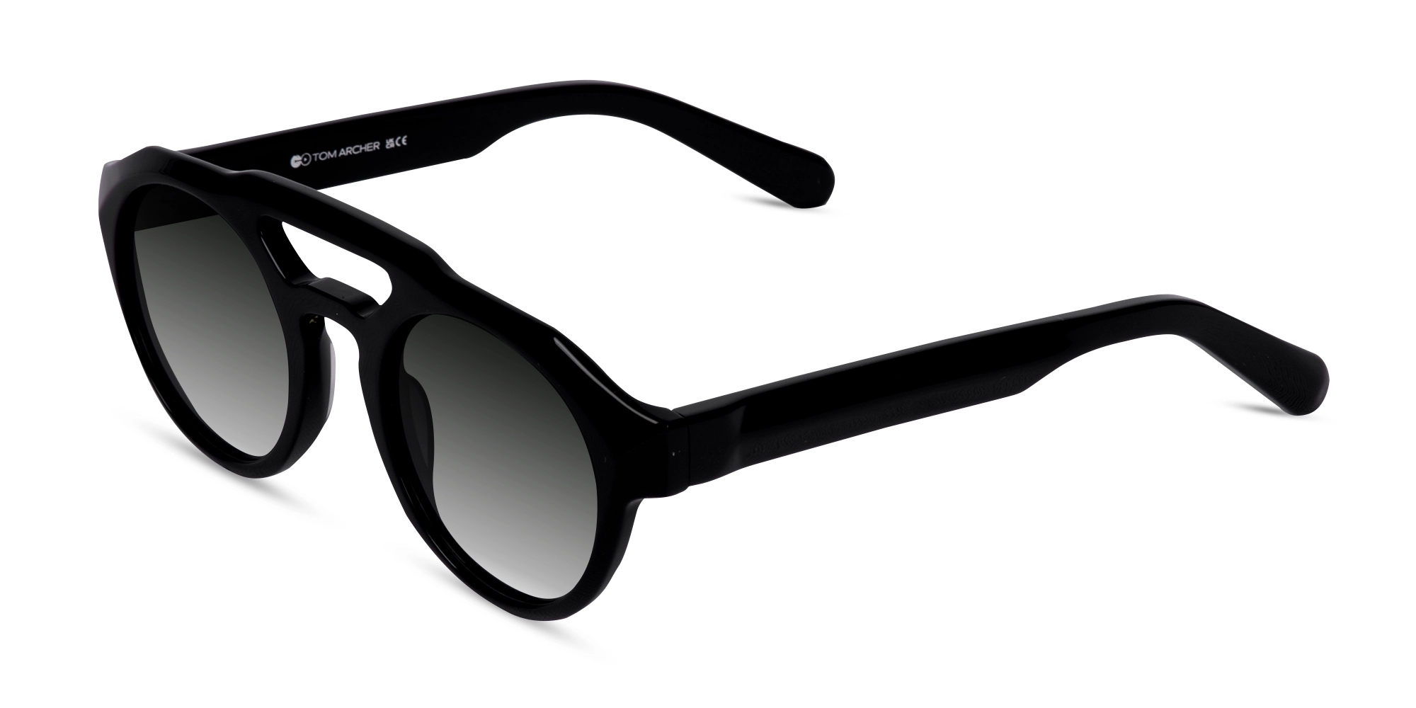 Black Frame Pilot Sunglasses-3