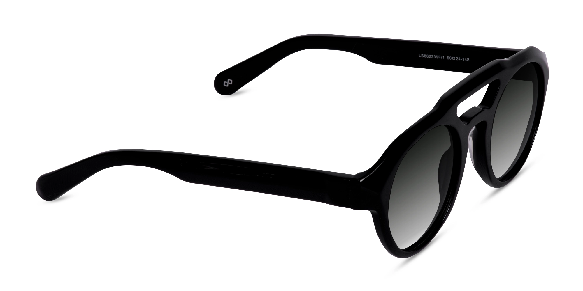 Black Frame Pilot Sunglasses-2