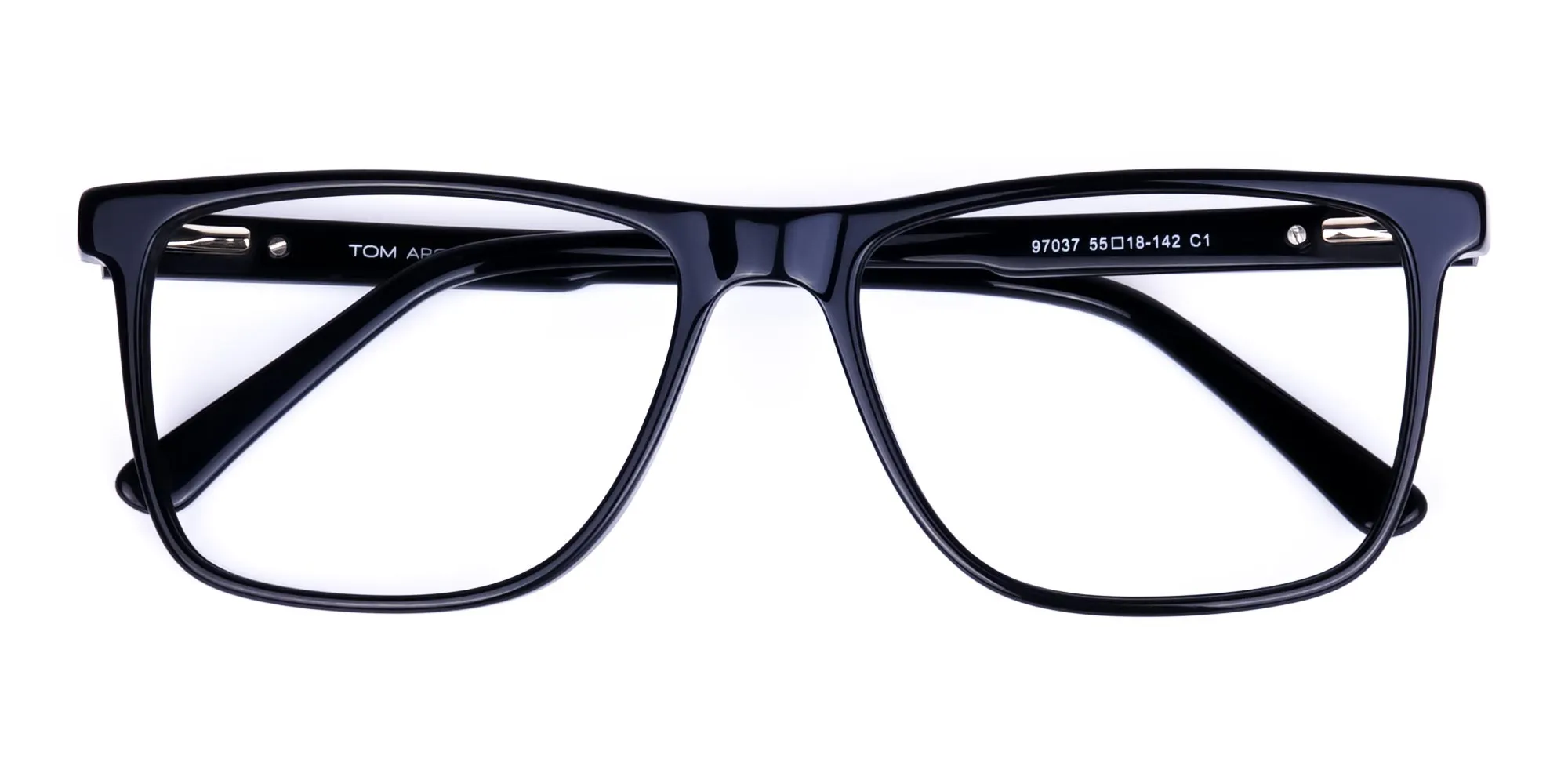 Prescription Rectangle glasses in Black acetate for unisex (6)