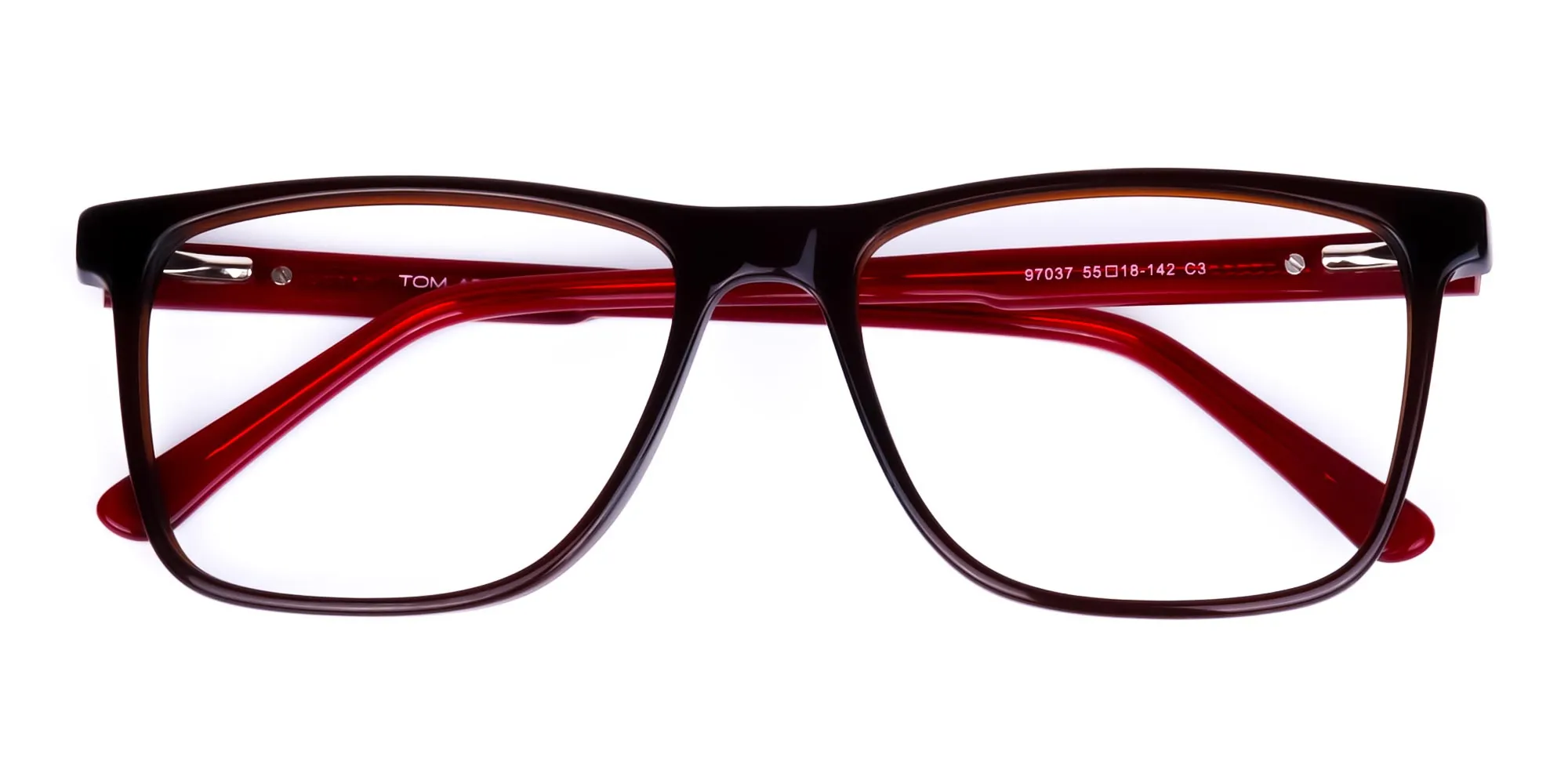 Prescription Rectangle glasses in Dark Brown acetate for unisex (3)