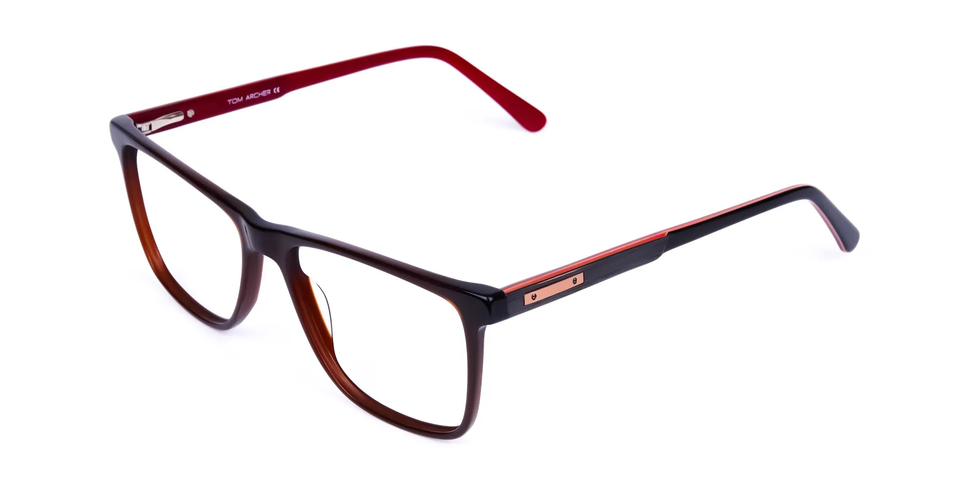 Acetate full rim rectangle frames in Dark Brown – BLACKLEY 3 by Tom Archer