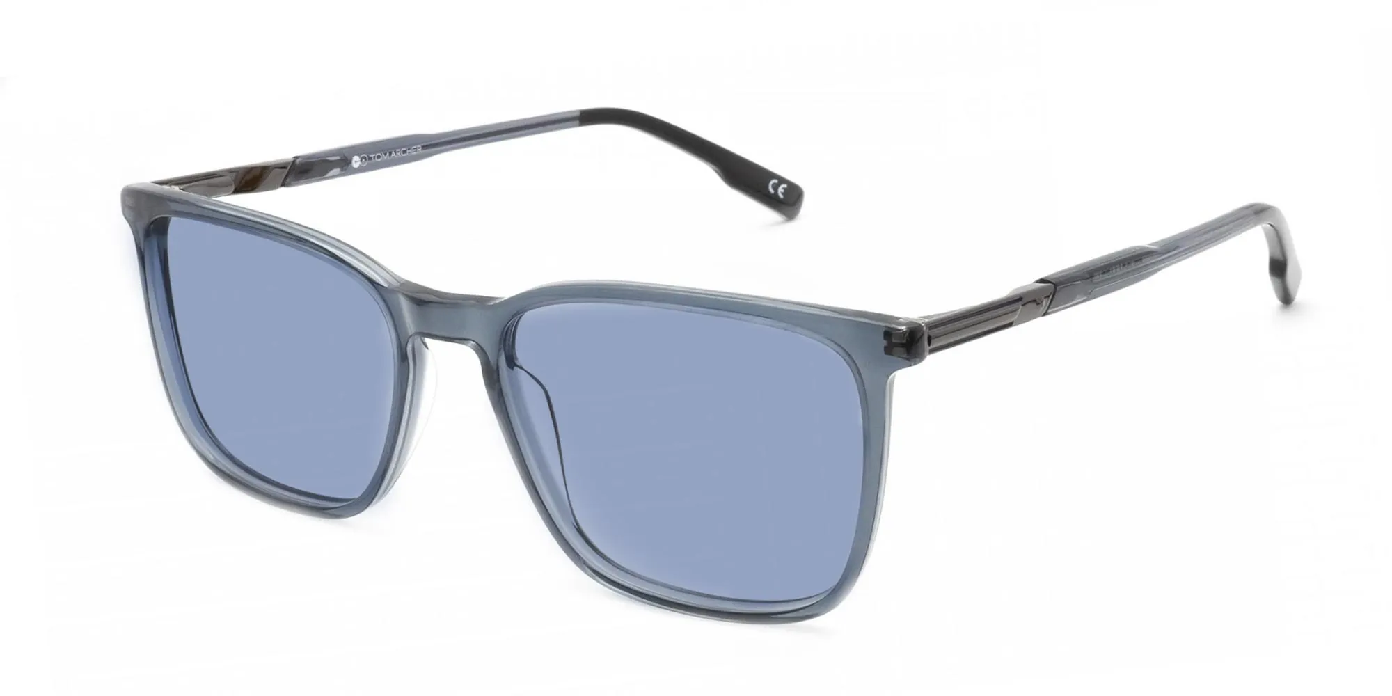 Crystal Grey Rectangular Sunglasses-2
