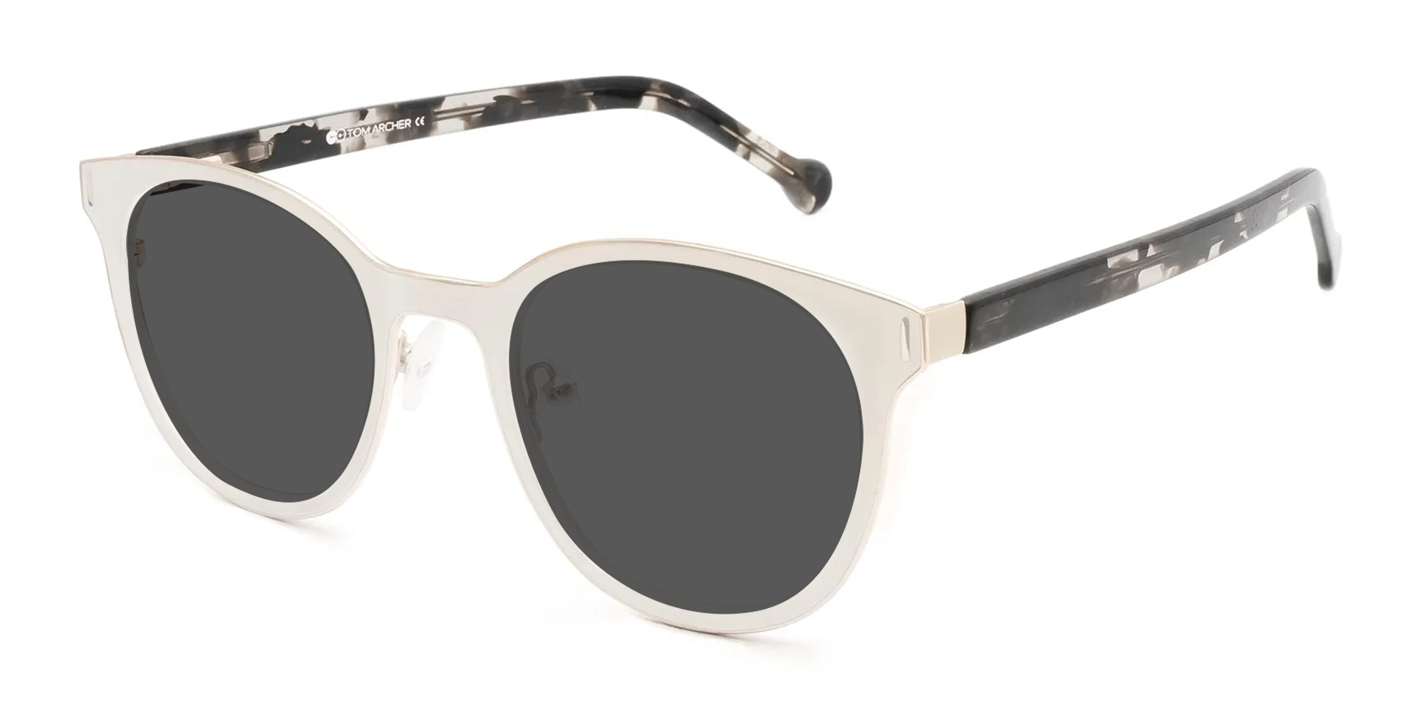 White Round Sunglasses-3