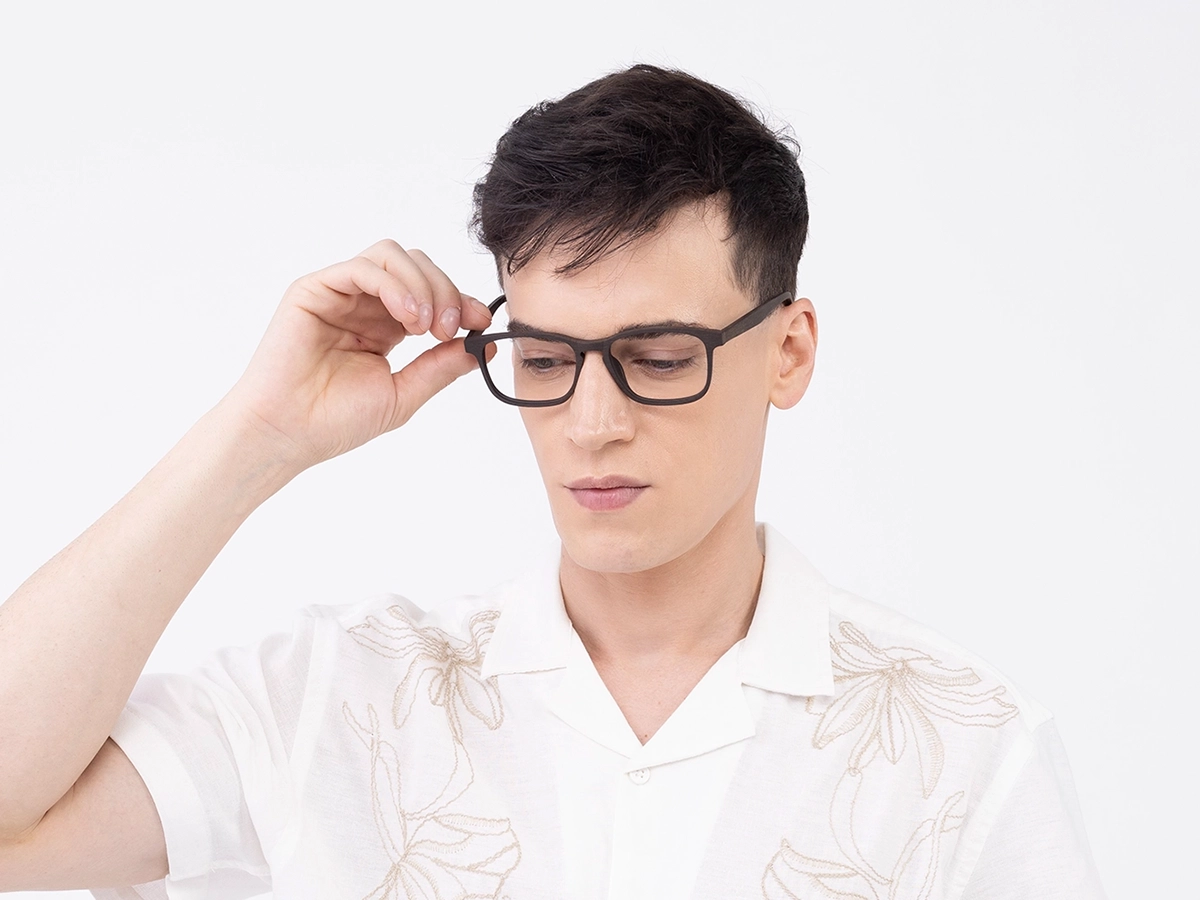 Wood Frame Square Eyeglasses 43
