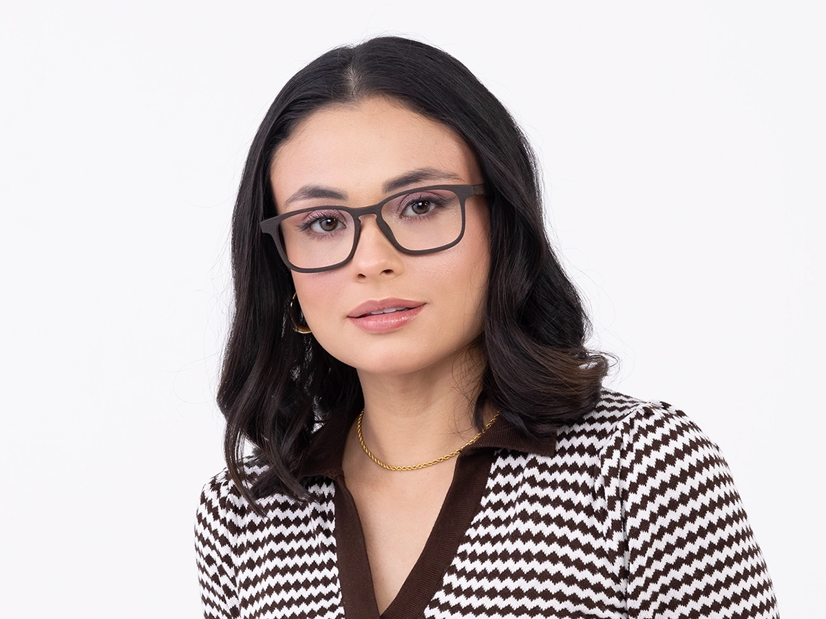 Wood Frame Square Eyeglasses 53