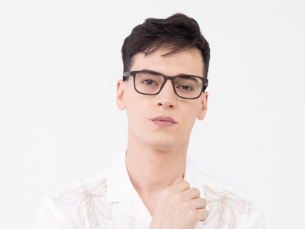 Wood Frame Square Eyeglasses 41