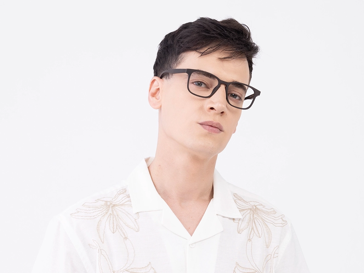 Wood Frame Square Eyeglasses 42