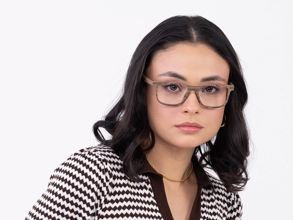 Bamboo Wood Frame Glasses 52