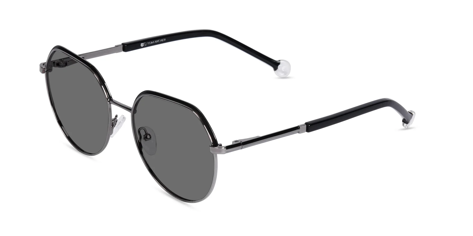 Geometric Grey Tint Sunglasses-3