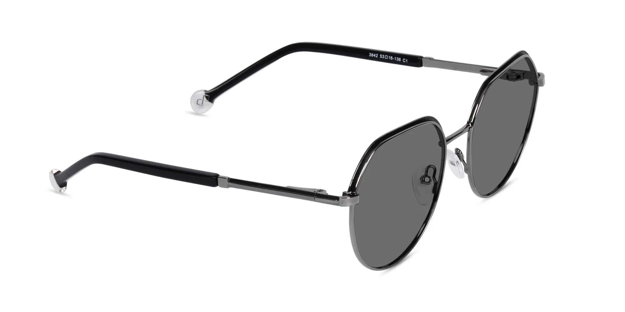 Geometric Grey Tint Sunglasses-2