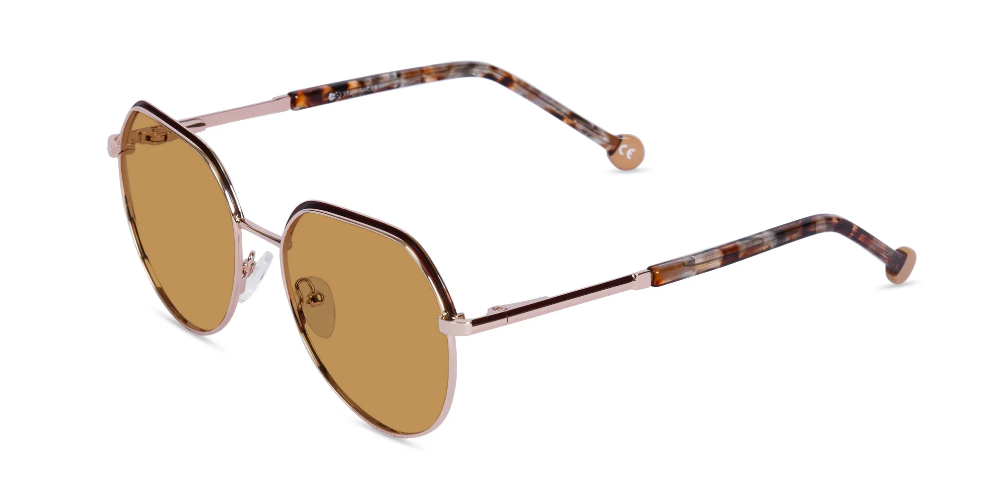 Geometric Brown Tint Sunglasses-3