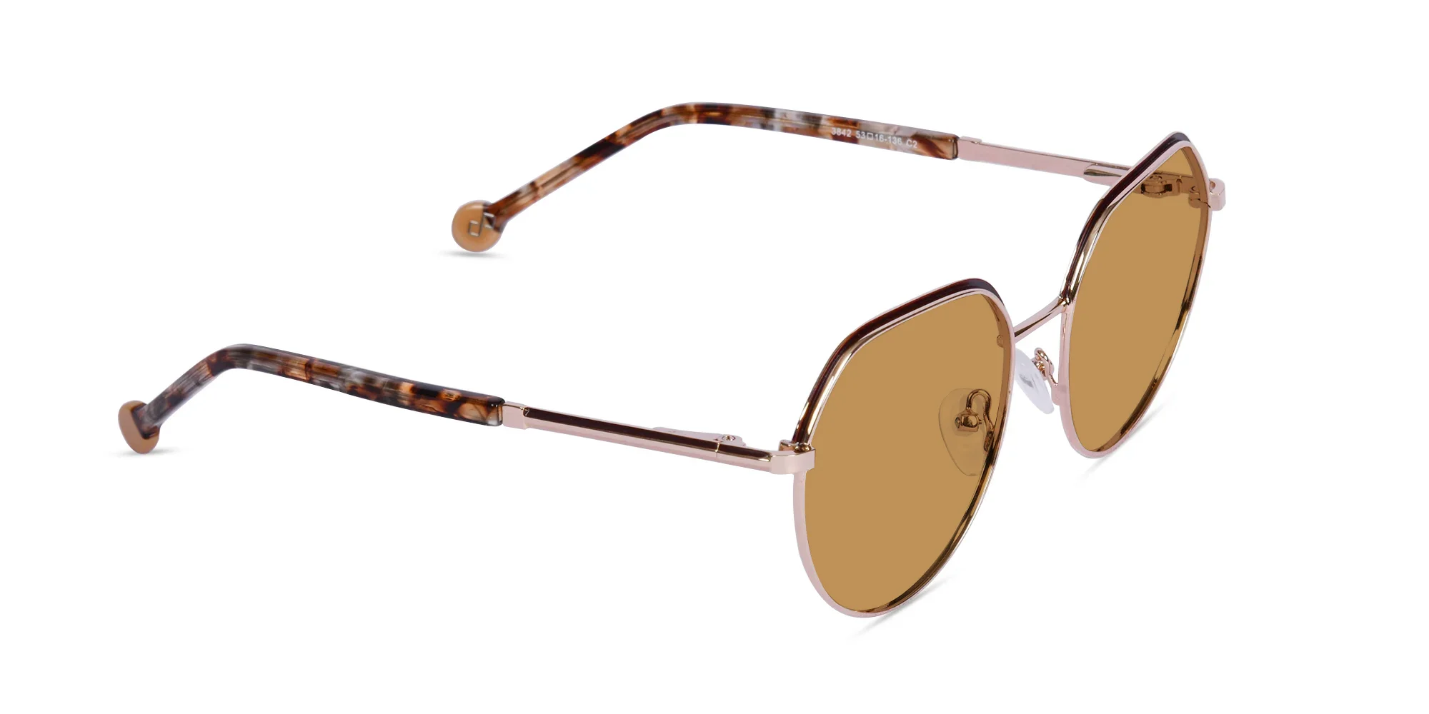 Geometric Brown Tint Sunglasses-2