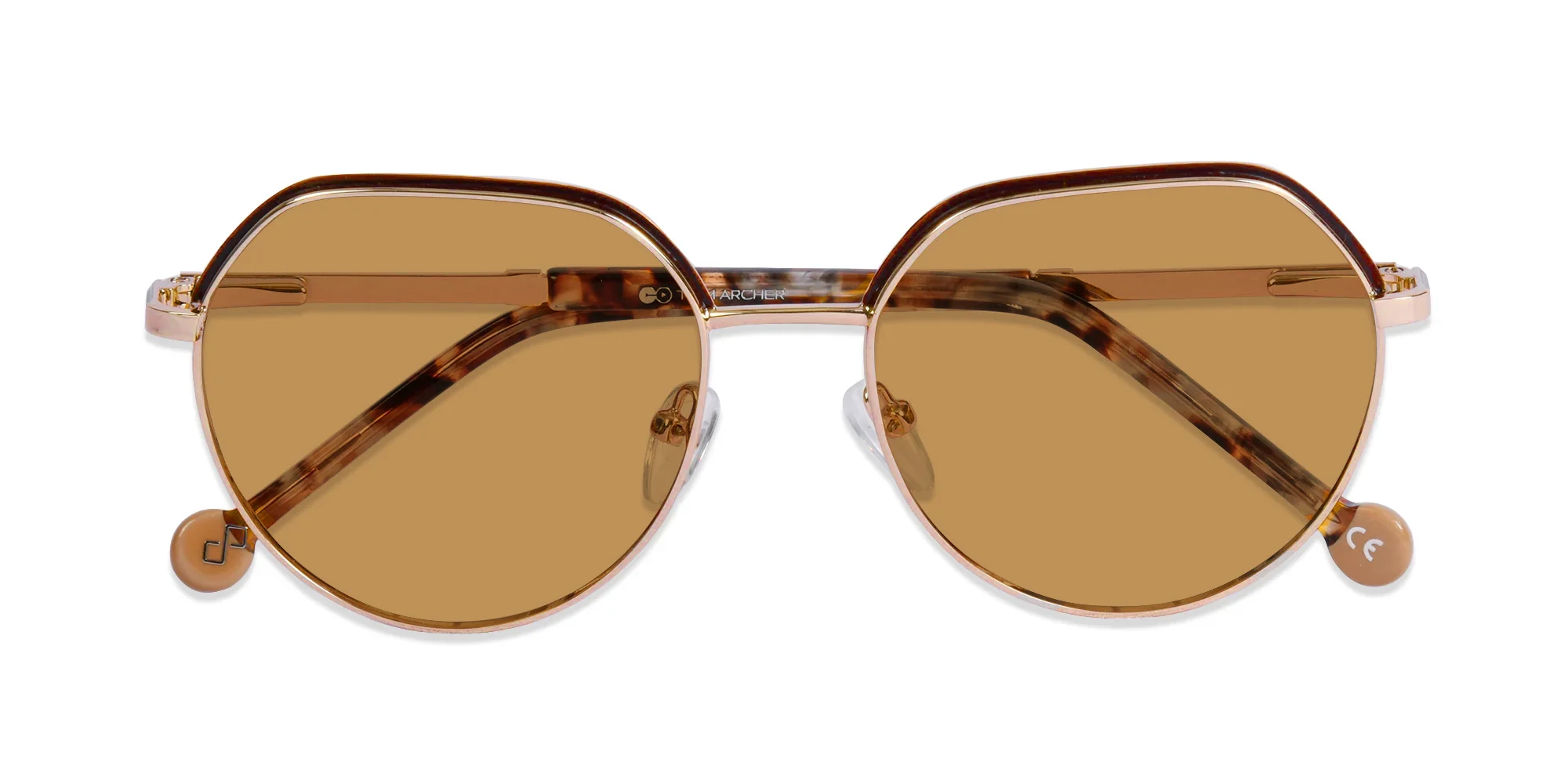 Geometric Brown Tint Sunglasses-4