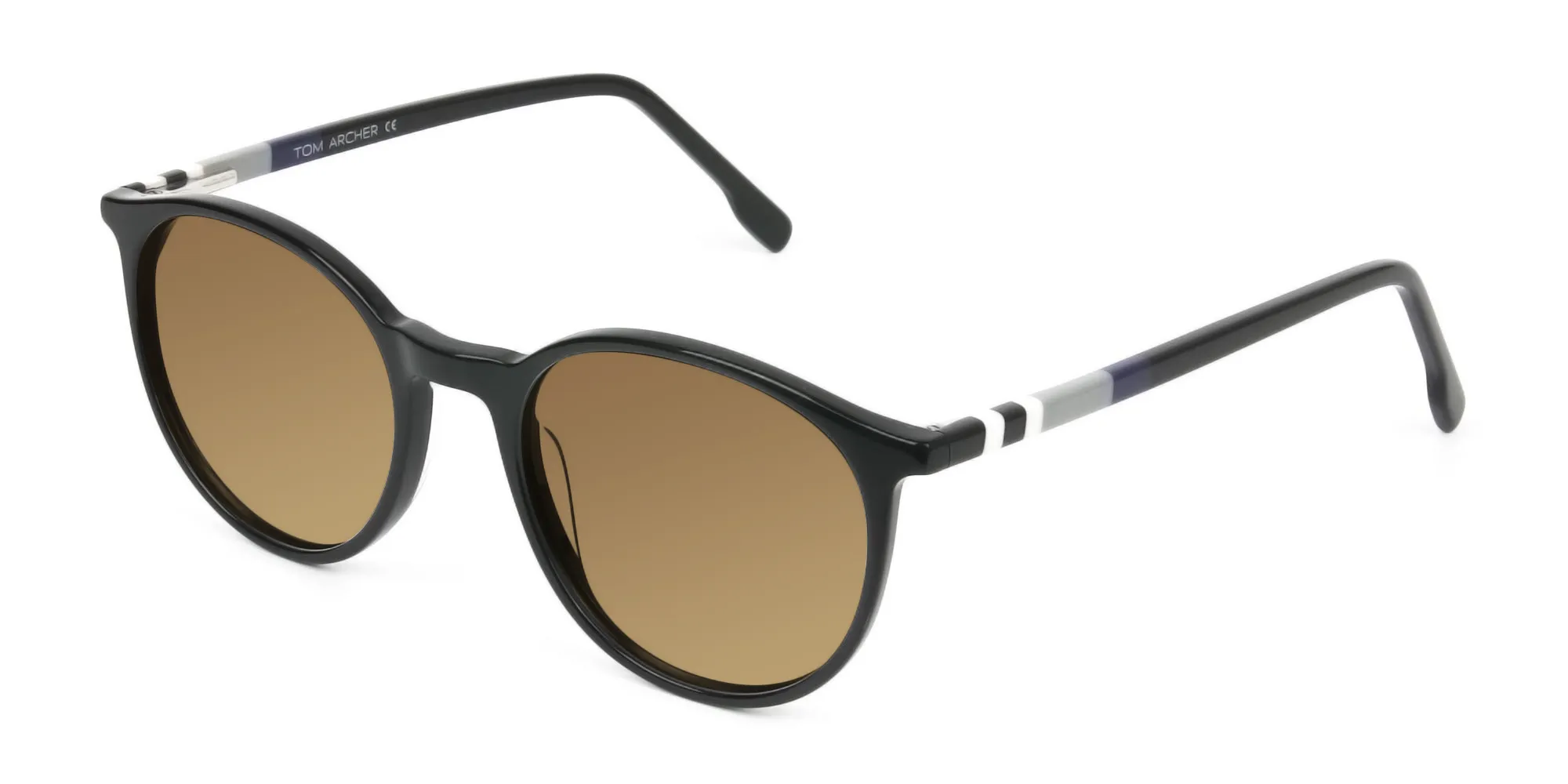 Dark-brown-black-round-sunglasses - 2