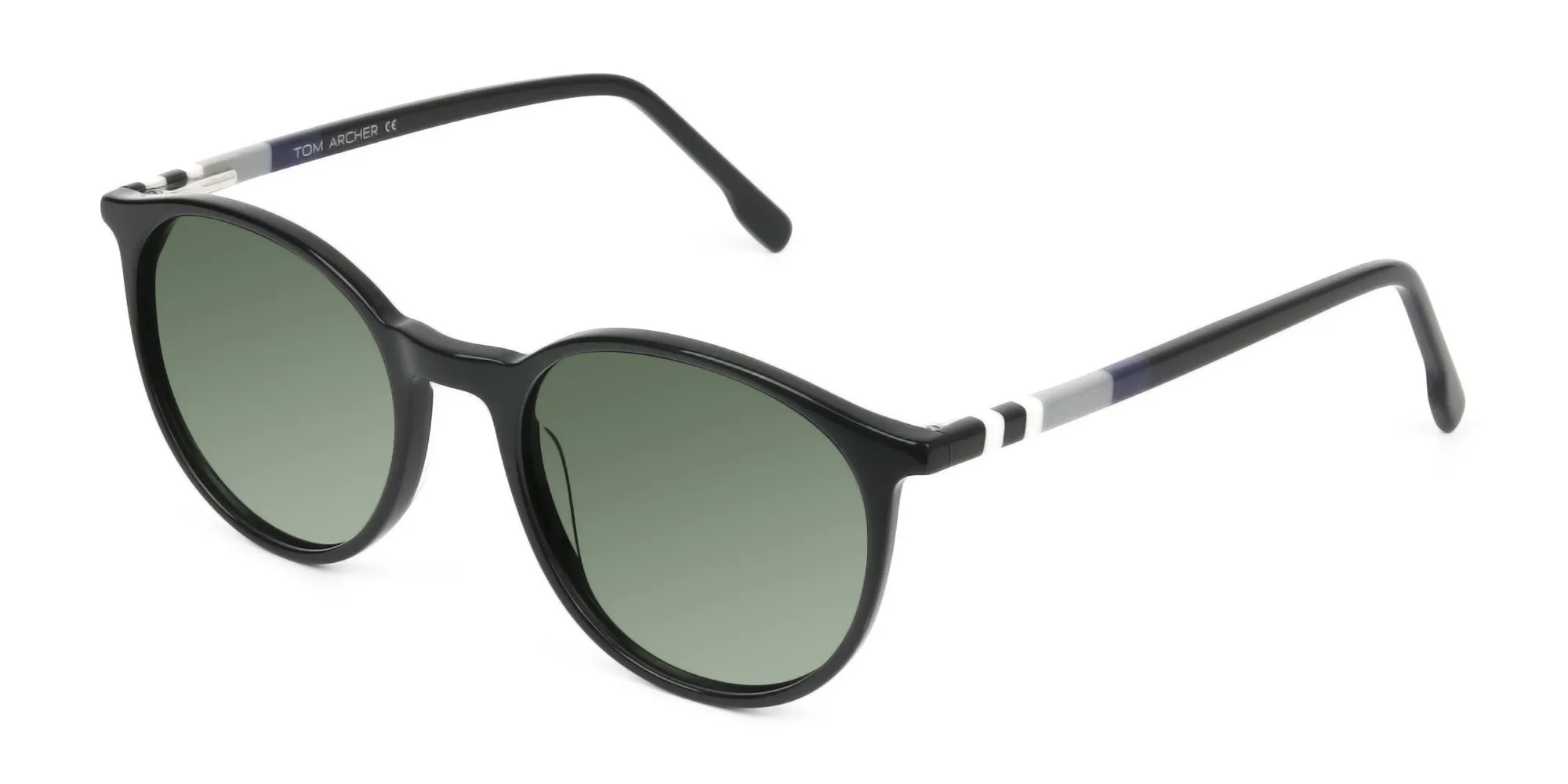 Dark-green-black-round-sunglasses - 2