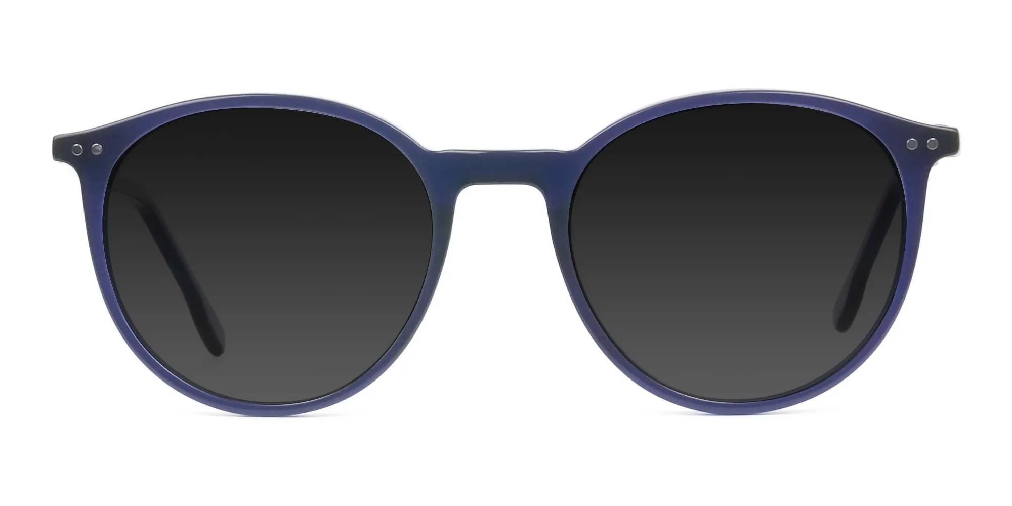 dark-grey-tinted-navy-blue-round-sunglasses - 2