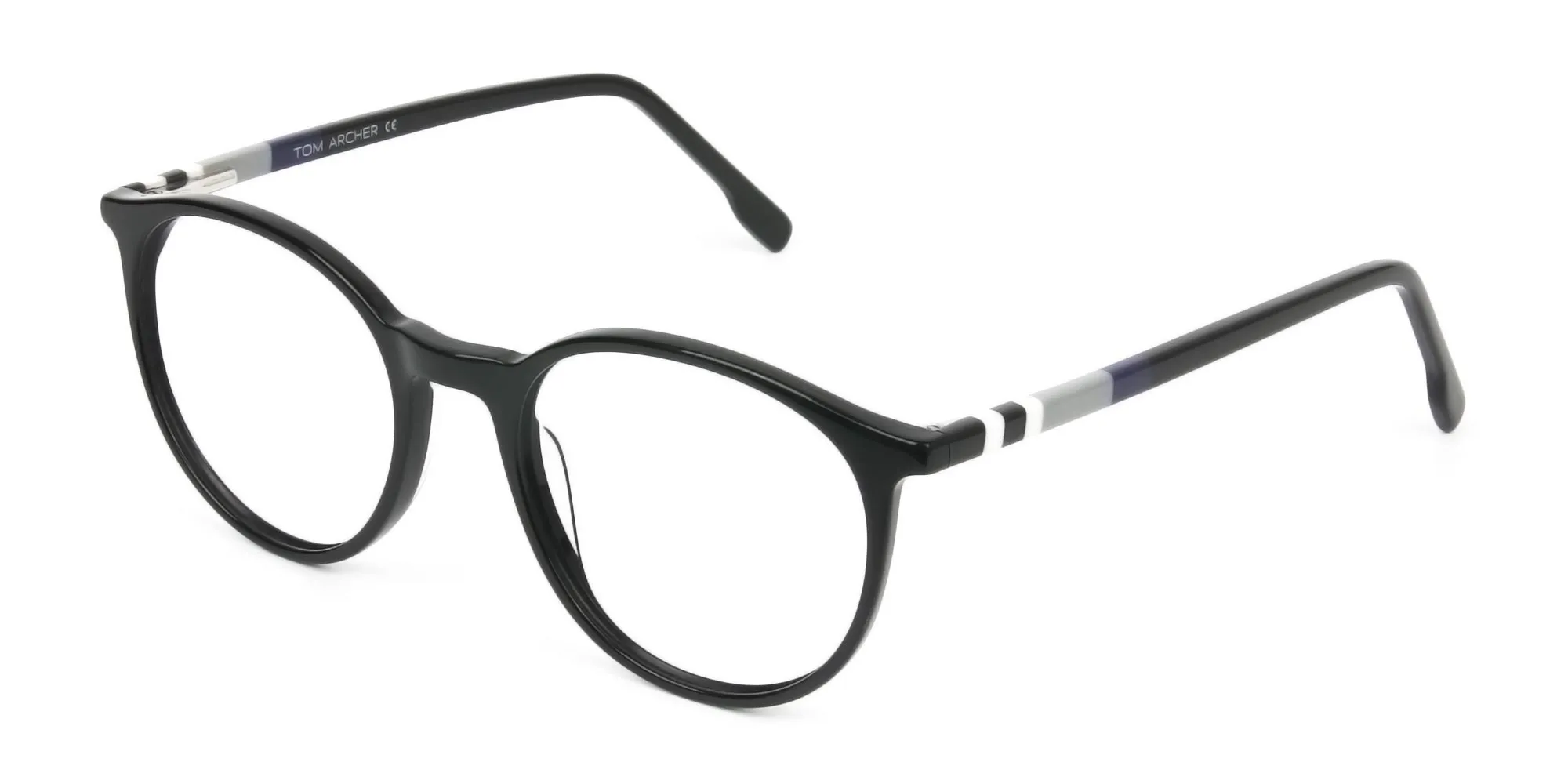 Black round spectacles with black temples and spring hinges – Tom Archer BOSTON 1 Black round spectacles with black temples and spring hinges – Tom Archer BOSTON 1
