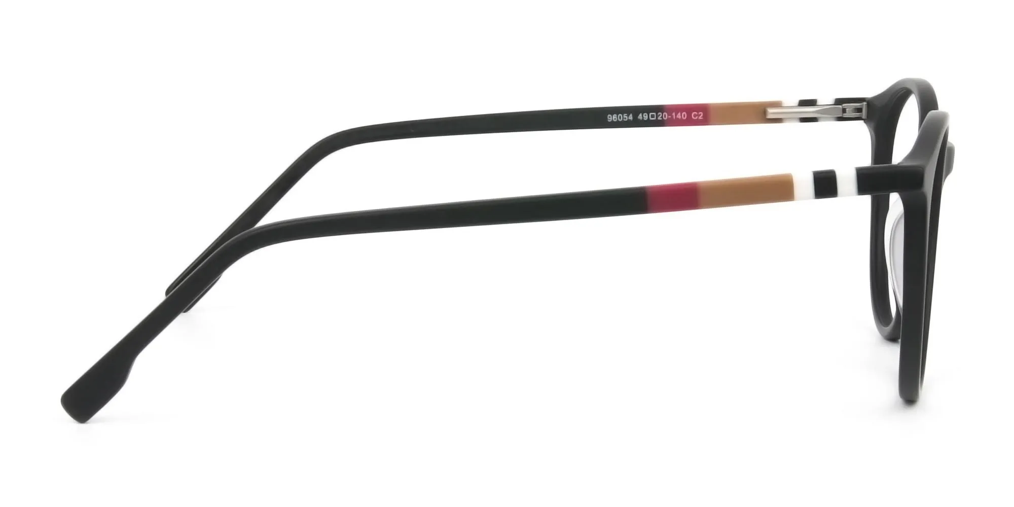 Designer Matte Black Acetate Eyeglasses in Round - 2