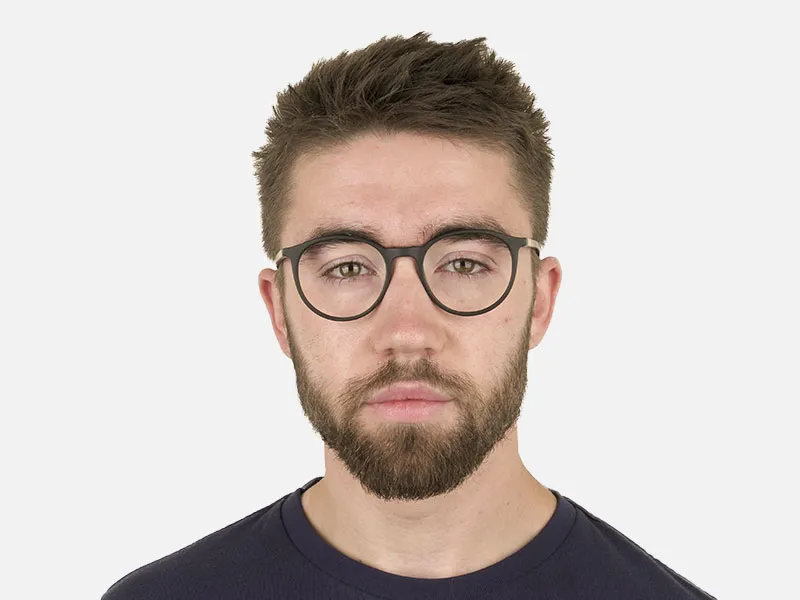Designer Matte Black Acetate Eyeglasses in Round - 2