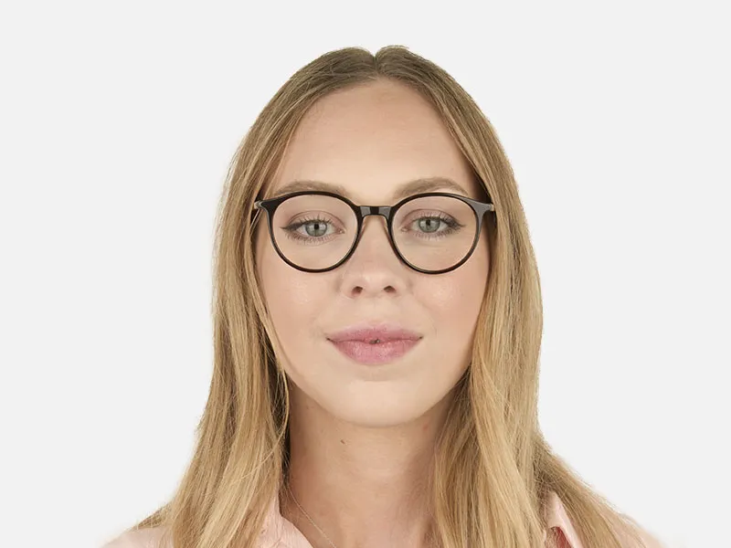 Designer Dark Brown Acetate Eyeglasses in Round - 2