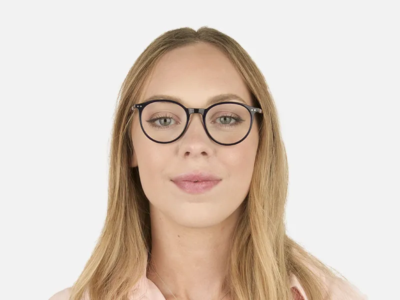 Designer Navy Blue Acetate Eyeglasses - 2