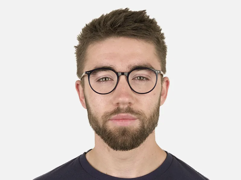 Designer Navy Blue Acetate Eyeglasses - 2