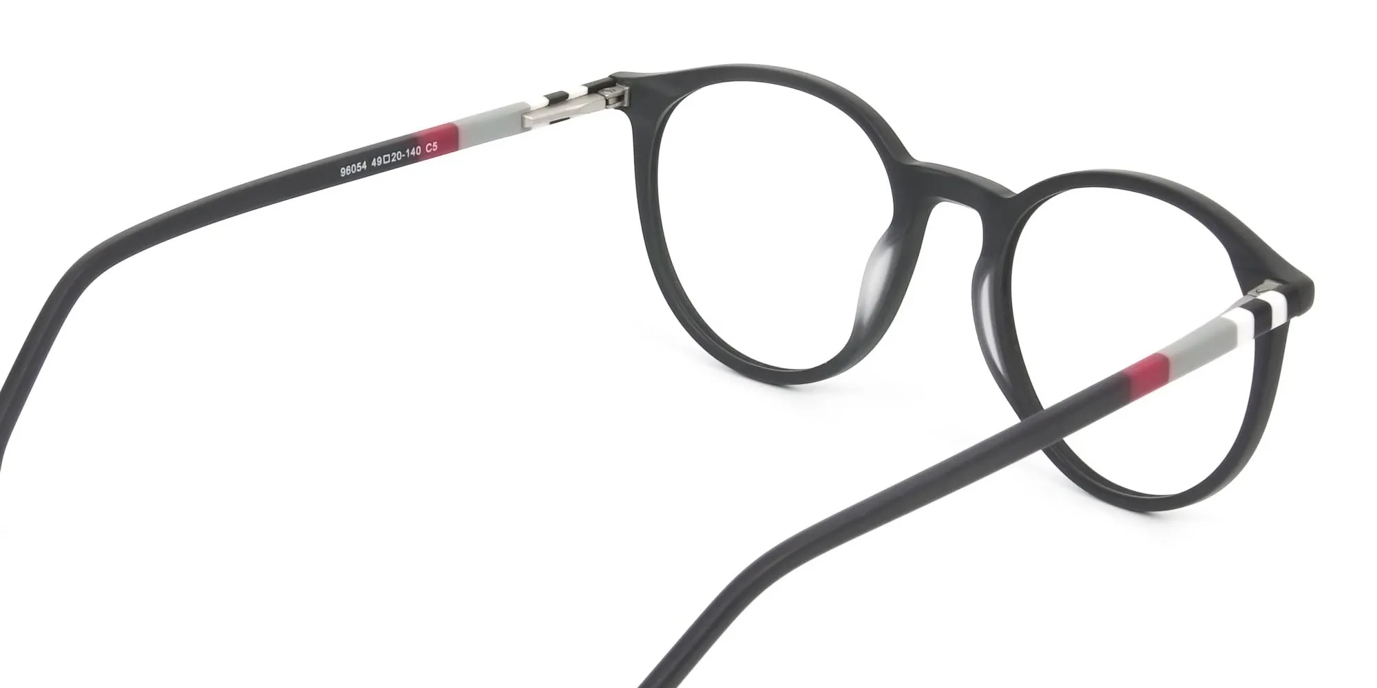 Designer Matte Black & Silver Grey Eyeglasses - 2