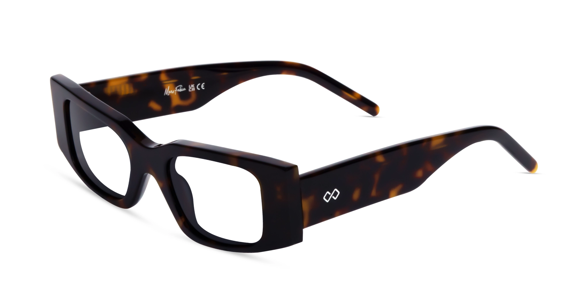 Dark Tortoise Rectangle Full-Rim Glasses-3