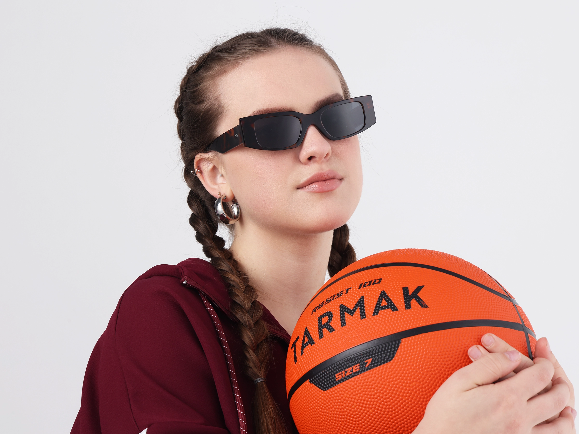 Rectangle Frame With Dark Grey Tint Sunglasses-53