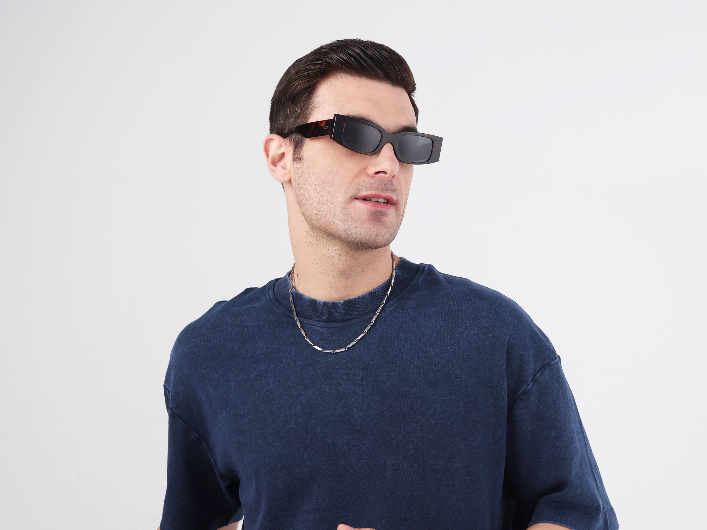 Rectangle Frame With Dark Grey Tint Sunglasses-43