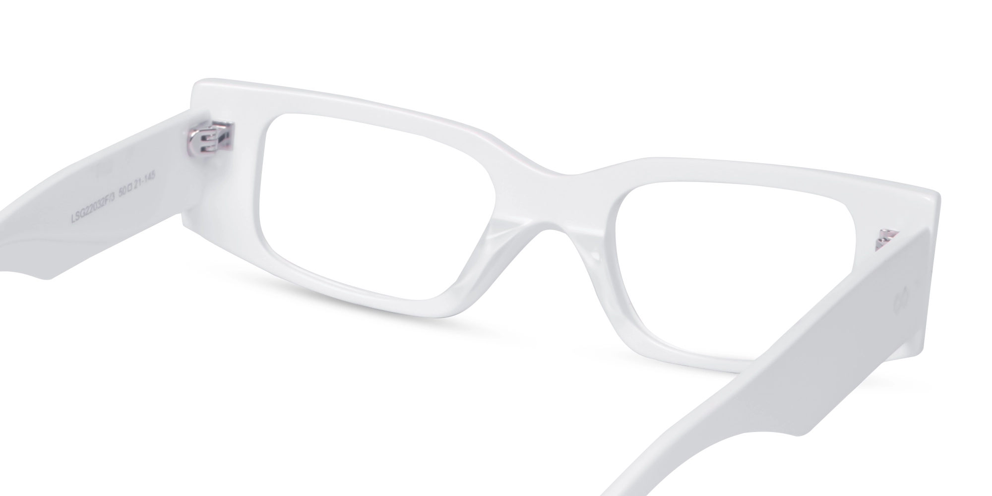 White Acetate Rectangle Full-Rim Glasses-5