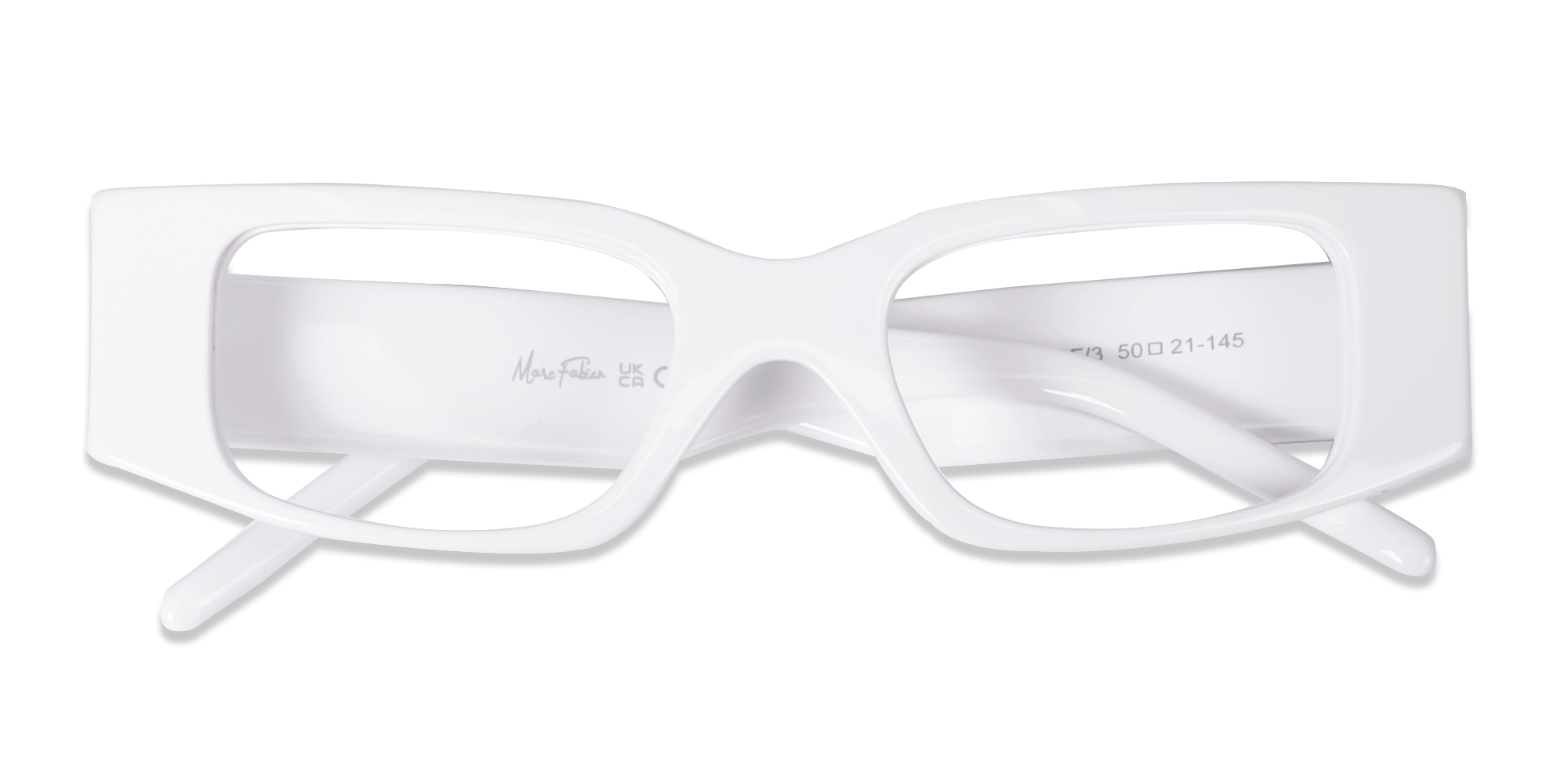White Acetate Rectangle Full-Rim Glasses-6