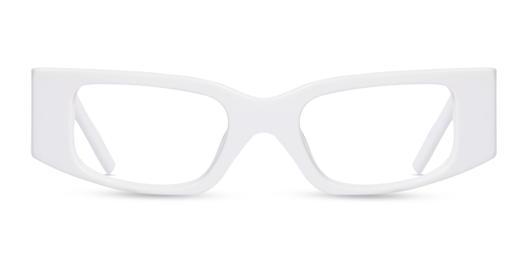 White Acetate Rectangle Full-Rim Glasses-1 White Acetate Rectangle Full-Rim Glasses-1